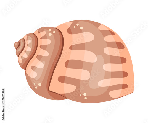 Seashell, Hand drawn trendy flat style isolated icon on a transparent background seashell. Vector illustration