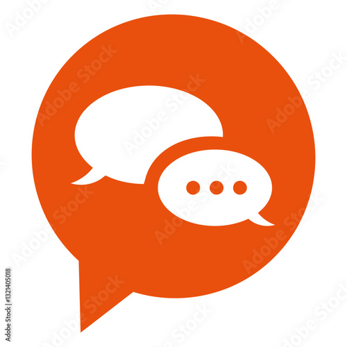 Communicating Visions: Simple orange speech bubbles, representing conversation, dialogue, and messaging on a clean background, suitable for various concepts.