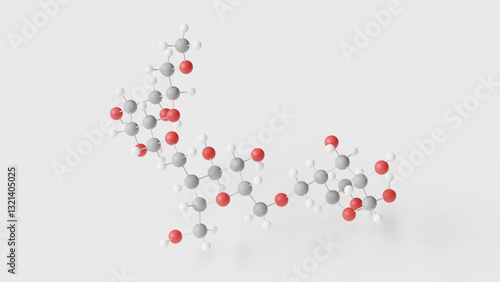 Vászonkép pullulan molecule 3d, molecular structure, ball and stick model, structural chem