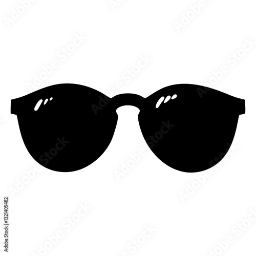 Modern Sunglasses Silhouette: A sleek, minimalist representation of sunglasses, embodying effortless style and a contemporary aesthetic, with a focus on design and simplicity.
