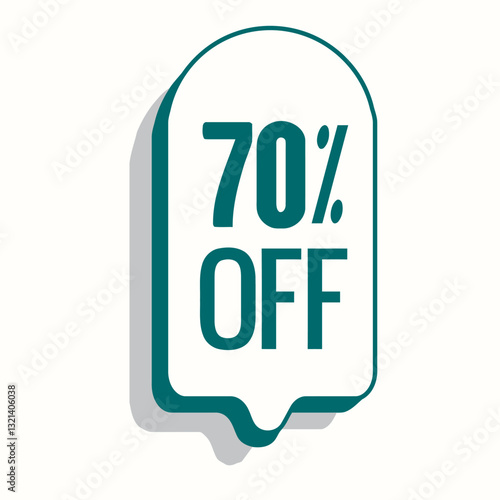 70% OFF Tag: A modern digital graphic featuring the enticing text 70% OFF, strategically placed to attract customer attention. 