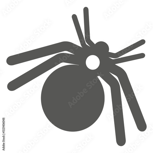 Spider Silhouette: A stark silhouette of a spider, embodying a clean, minimalistic design. This graphic encapsulates the essence of arachnid form.