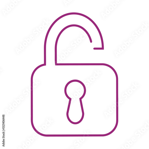 Unlocking Security: A simple yet striking illustration of an open padlock, symbolizing security, access, and protection, designed for various digital and physical security concepts.