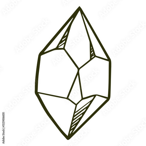 Crystalline Elegance: A beautifully rendered illustration captures the mesmerizing beauty of a single crystal, its facets gleaming with an ethereal aura.