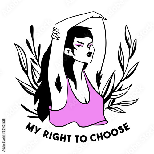 Empowering Choice: An illustrative artwork championing female empowerment and the right to choose, symbolizing strength and autonomy through art.