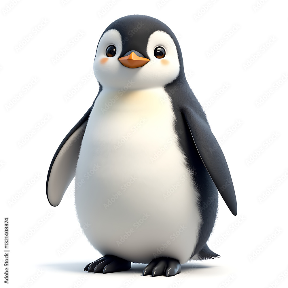 Fototapeta premium 3d penguin on white background