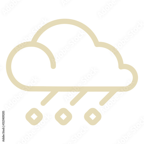 Rain Cloud Icon: A minimalist illustration depicts a rain cloud with a few raindrops falling, representing the natural phenomenon of precipitation and weather patterns.