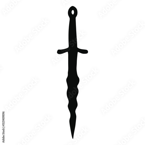 Elegant Dagger Silhouette: A classic dagger silhouette, presented with refined simplicity, exuding an air of historical intrigue and timeless design. 