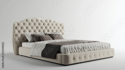 Elegant Tufted Bed: Modern Luxury Bedroom Design