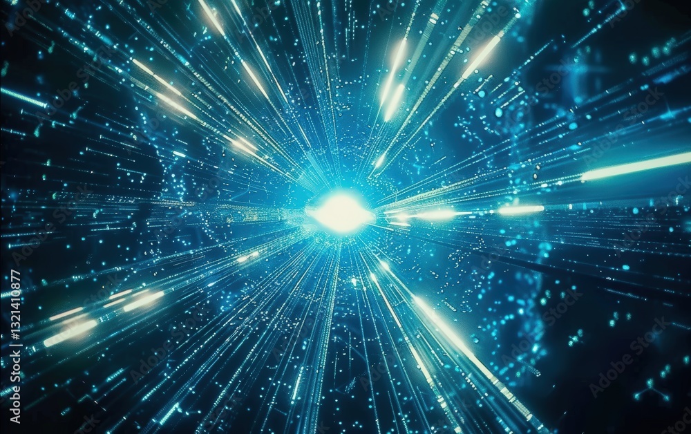 Futuristic blue light burst effect Futuristic blue light burst effect