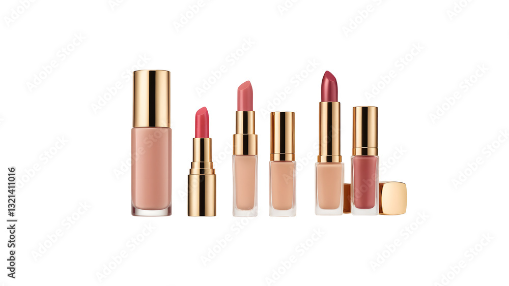 Obraz premium makeup products on white background