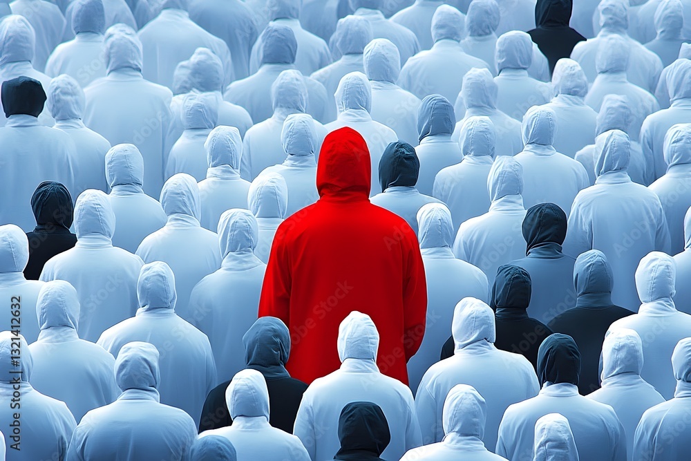 Fototapeta premium A person who stands out in a large crowd of people.