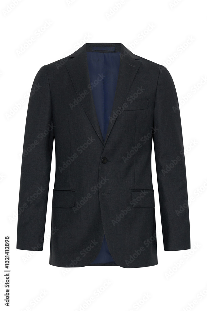 Portrait of men's suit jacket ( blazer ) isolated on transparent background, invisible ghost mannequin. Fashion industry high-quality studio shot photography. PNG format. Portrait of men's suit jacket ( blazer ) isolated on transparent background, invisible ghost mannequin. Fashion industry high-quality studio shot photography. PNG format.