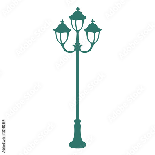 Elegant Street Lamp Silhouette: A detailed silhouette of a classic street lamp, embodying timeless design and graceful aesthetics, with its intricate silhouette captured in a graceful design.