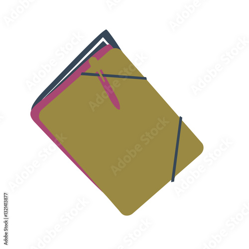 Elegant Notebook: A stylized visual of an open notebook with a pen. This artful depiction, showcasing sleek, contemporary design and artistic sensibility.
