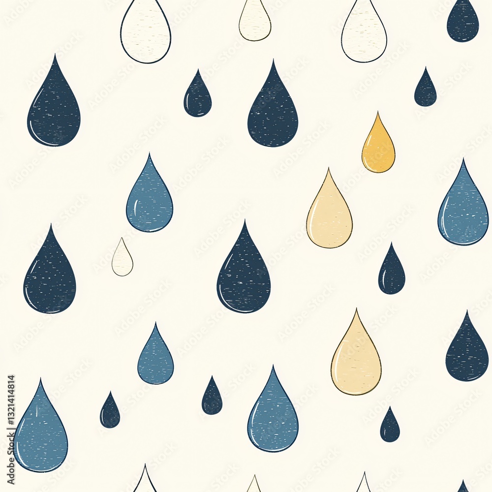 Raindrops Pattern: A Seamless, Hand-Drawn Tile for Textile Design and Digital Backgrounds, Showcasing an Abstract Rainfall Motif Raindrops Pattern: A Seamless, Hand-Drawn Tile for Textile Design and Digital Backgrounds, Showcasing an Abstract Rainfall Motif
