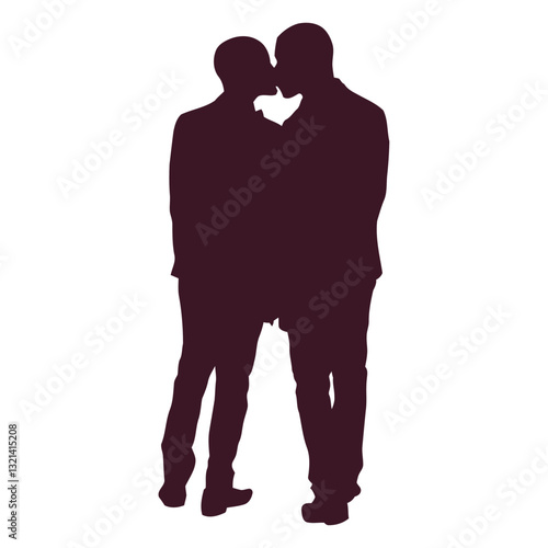Embrace of Affection: Silhouette of a same-sex couple in a tender embrace, depicting love and unity, exuding a sense of warmth and intimacy.