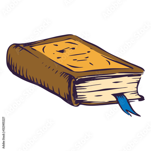 Knowledge Bound: An illustrated image of a hardcover book with a bookmark, symbolizing the world of knowledge and learning. 
