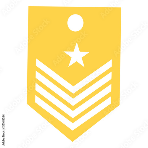 Golden Rank: A pristine, golden rank badge, conveying authority and achievement, is prominently displayed against a clean backdrop, it represents the apex of dedication and ambition.