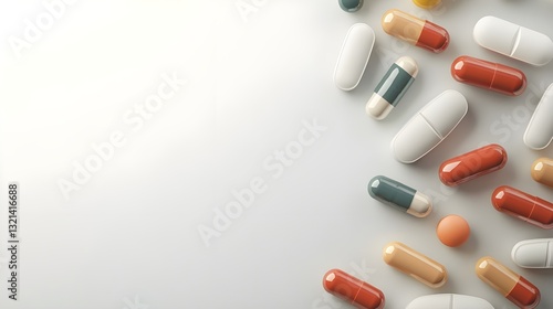 Close-Up View of Multicolored Pills and Capsules.