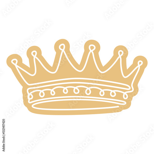 Golden Crown Illustration: An elegant golden crown illustration on a pristine backdrop, capturing the essence of royalty, power, and prestige. The design radiates sophistication.