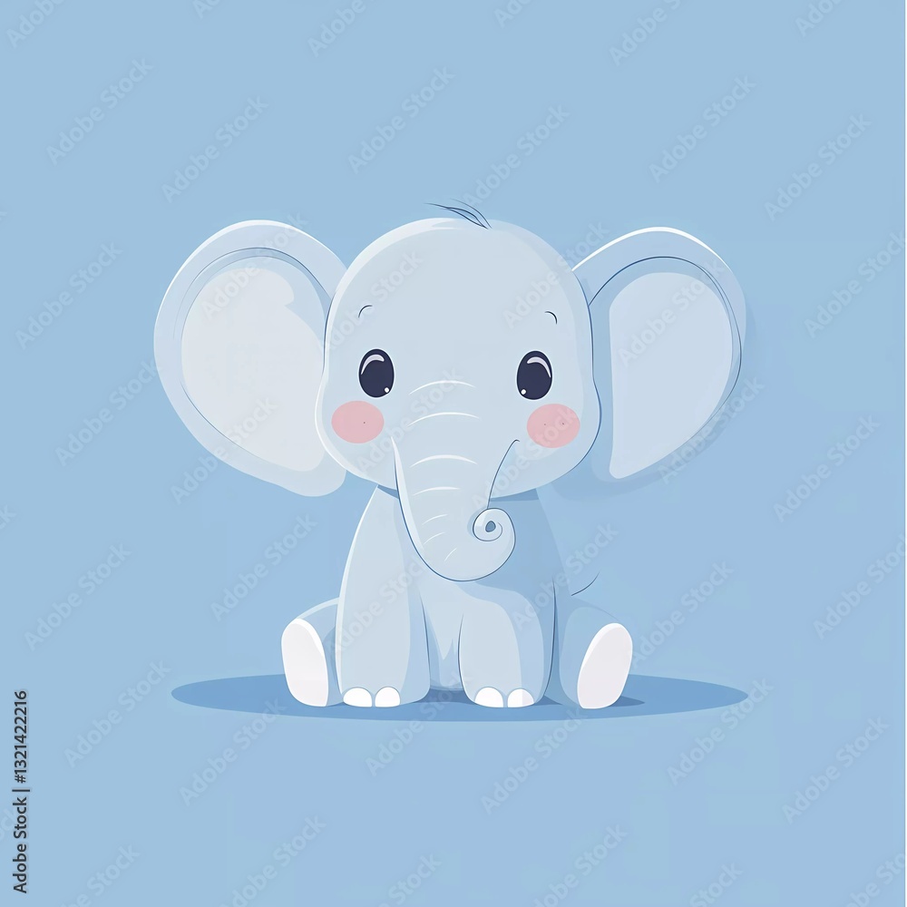 Fototapeta premium illustration of an elephant sitting