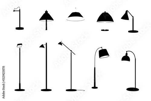 Collection of Floor lamps, household objects, vector graphics