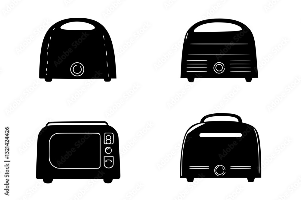 Collection of Toasters, household objects, vector graphics Collection of Toasters, household objects, vector graphics