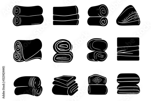 Collection of Towels, household objects, vector graphics