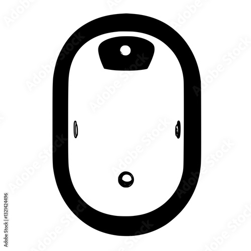 Top view of Bathtub, household object, vector graphic