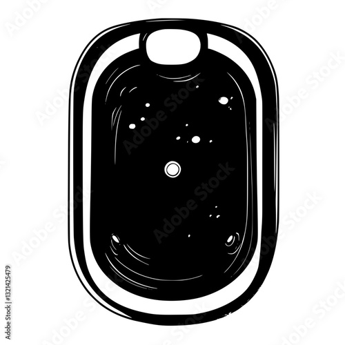 Top view of Bathtub, household object, vector graphic
