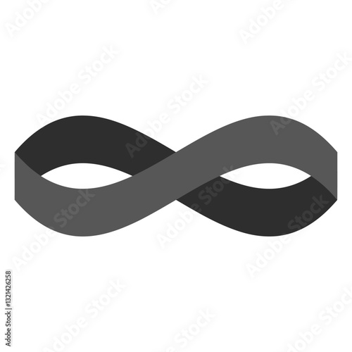 Endless Path: A sleek, grey infinity symbol floats against a neutral backdrop, symbolizing boundlessness, eternity, and limitless potential.