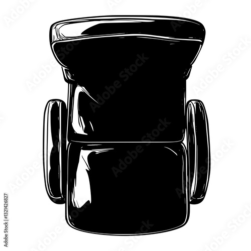 Top view of Dining chair, household object, vector graphic