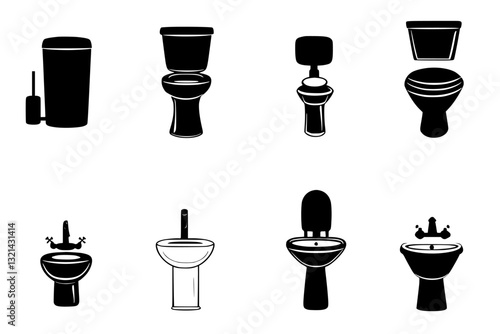 Collection of Bidets, furniture vectors, furniture designs