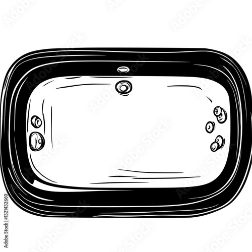 Bathtub top view, furniture vector, furniture design