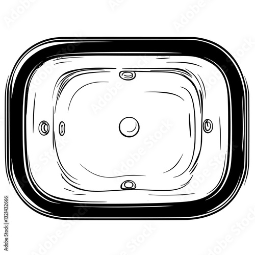 Bathtub top view, furniture vector, furniture design