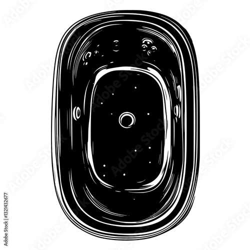 Bathtub top view, furniture vector, furniture design