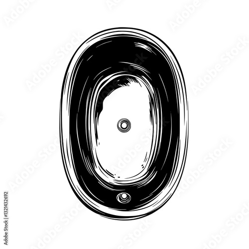 Bathtub top view, furniture vector, furniture design