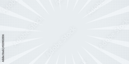 Comic background. Pop art texture. Starburst cartoon style. Anime design with explosion effect for print. Fun dot pattern. Blue backdrop with halftone gradient. Funny line frame. Vector illustration