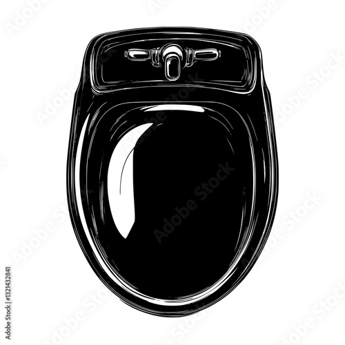 Bidet top view, furniture vector, furniture design