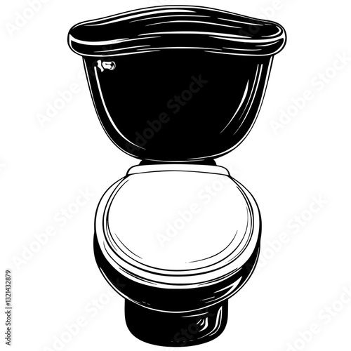 Bidet top view, furniture vector, furniture design