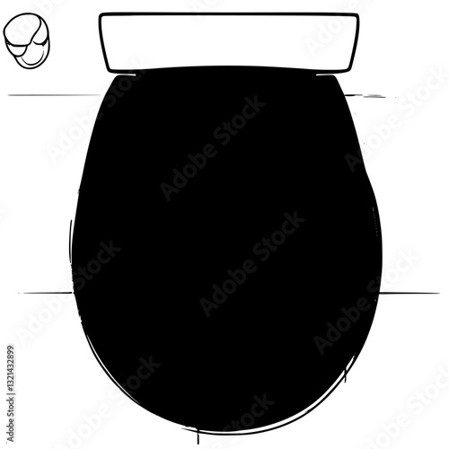 Bidet top view, furniture vector, furniture design