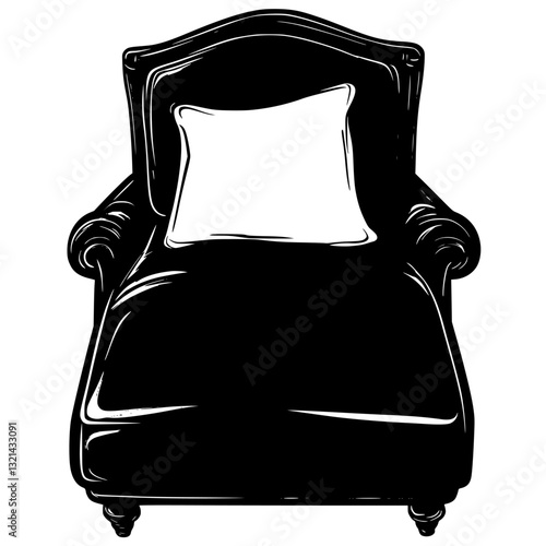 Chaise lounge top view, furniture vector, furniture design