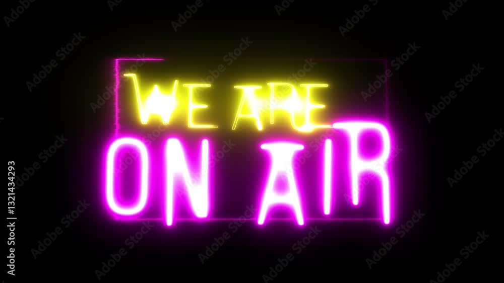 We are ON AIR Neon Text Podcast Overlay Animation We are ON AIR Neon Text Podcast Overlay Animation