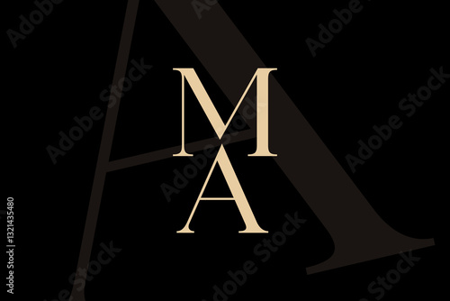 MA or AM letter logo icon design. Classic style luxury initials monogram.