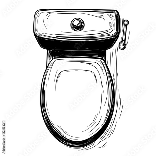 Toilet top view, furniture vector, furniture design