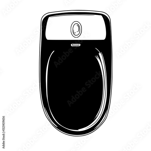 Bidet, top view vectorized furniture, Bidet furniture piece