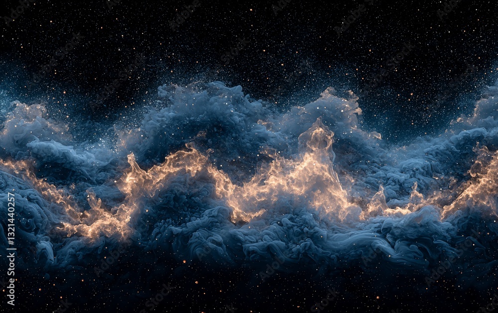 Fototapeta premium Cosmic clouds, swirling nebula, stars, space