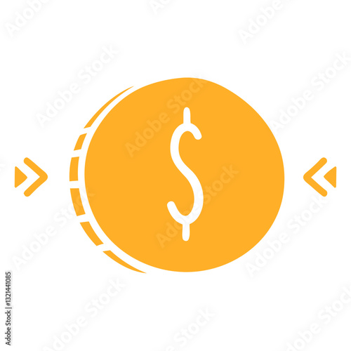 Financial Iconography: A modern and minimalistic depiction of a golden coin featuring the dollar sign, elegantly symbolizing wealth, finance, and monetary value.