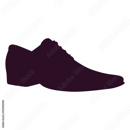 Silhouette of Stylish Footwear: A sleek, photorealistic silhouette of a distinguished, leather dress shoe, the embodiment of refinement and sophistication. 